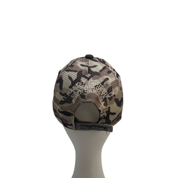 Harley Davidson Charlotte NC Gray Trucker Hat with Cammo Pattern One-Size - Picture 4 of 10